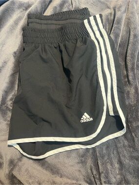 adidas Black Running Shorts with White Logo